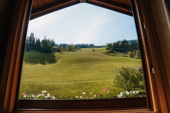 Blick aus dem Schlafzimmer Appartement 2